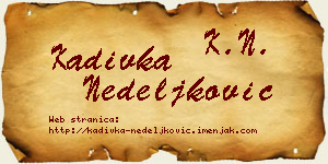 Kadivka Nedeljković vizit kartica